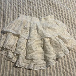 Aerie white ruffle mini skirt